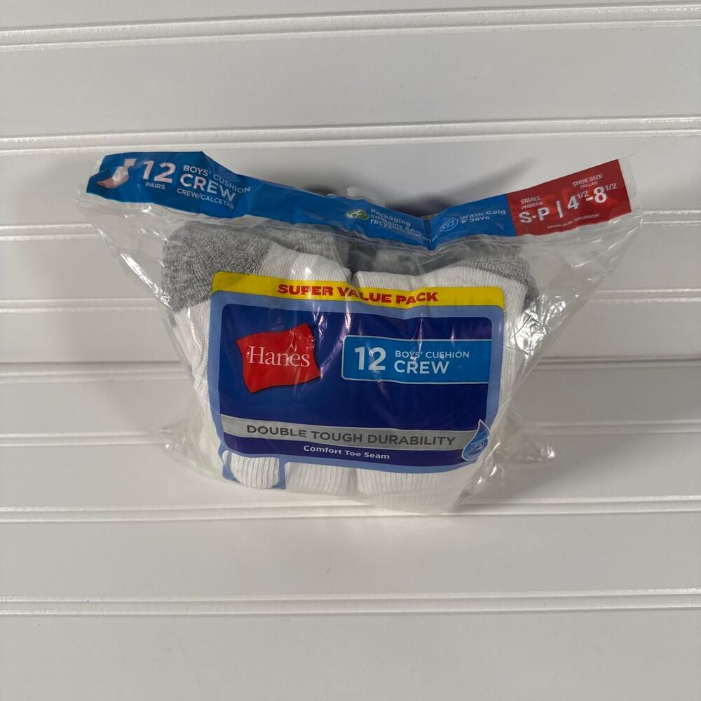 New in Package Hanes Boys Crew Socks